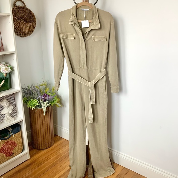 NWT Zara Washed Effect Long Jumpsuit - Picture 6 of 16
